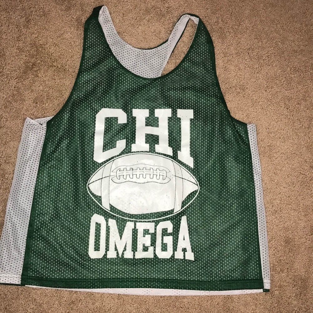 Omega Green and White Mesh Team Jersey Tank